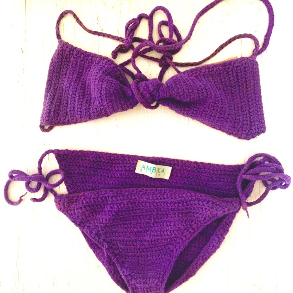 Ambika Crochet Purple Bikini XS